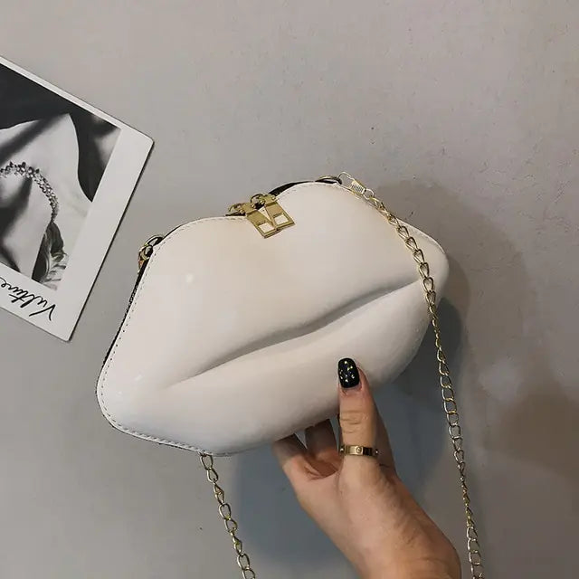 Fashion All-match  Shoulder Bag PU Solid Color Zipper Crossbody Patent Leather